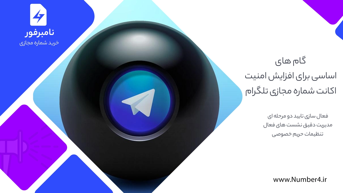 گام‌های اساسی برای افزایش امنیت اکانت شماره مجازی تلگرام